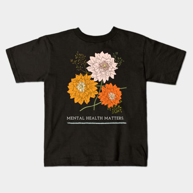 Mental Health Matters Mental Health Awareness Kids T-Shirt by TayaDesign